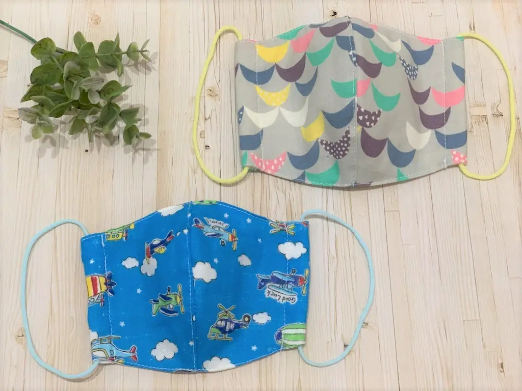 【Free paper pattern, examples, recipe included】Three-dimensional mask made with double gauze