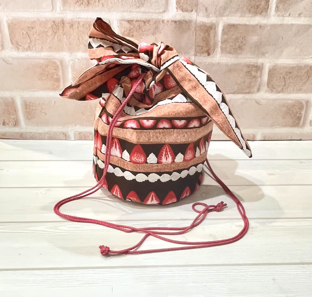 【作り方・レシピ付き】リボン巾着バッグ