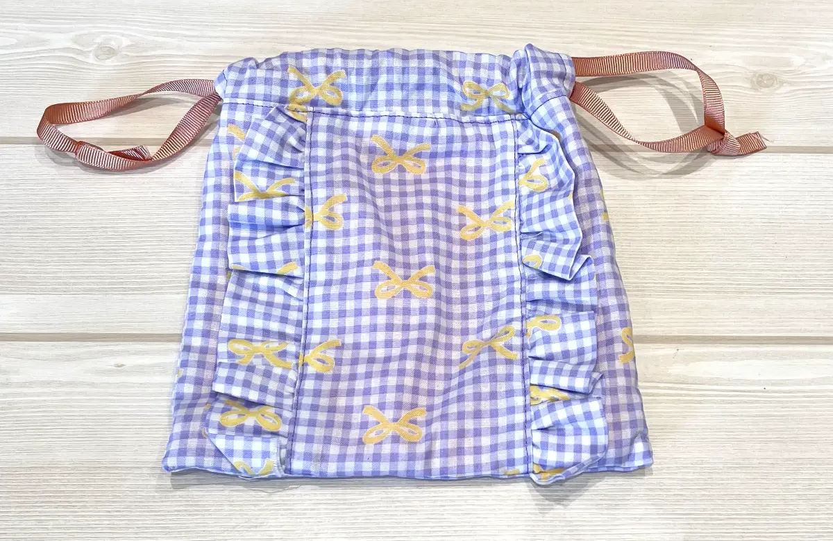 【作り方・レシピ付き】フリル巾着ポーチ