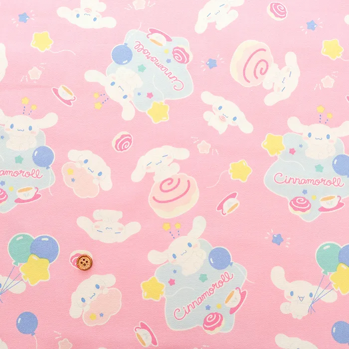 コットンオックスプリント生地　シナモロールキュート