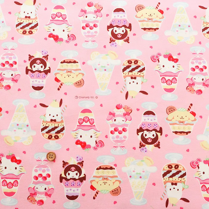 コットンオックスプリント生地　サンリオパフェ