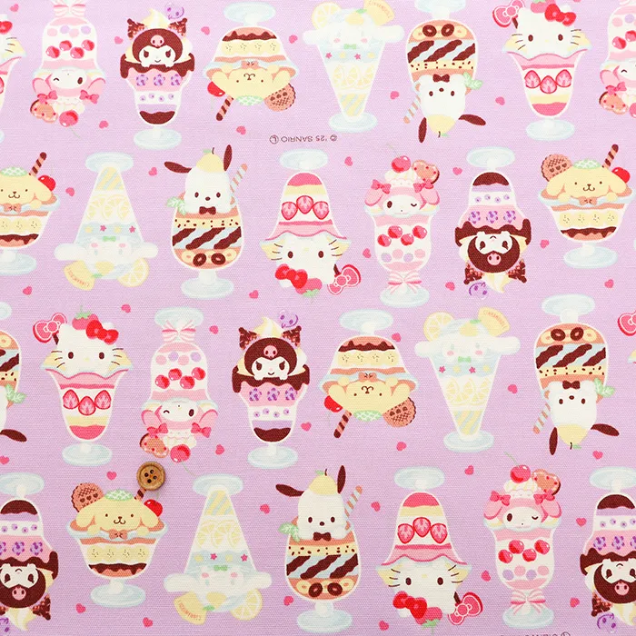 コットンオックスプリント生地　サンリオパフェ