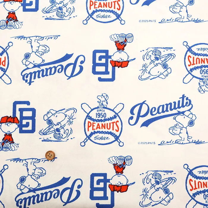 コットンオックスプリント生地　ピーナッツ