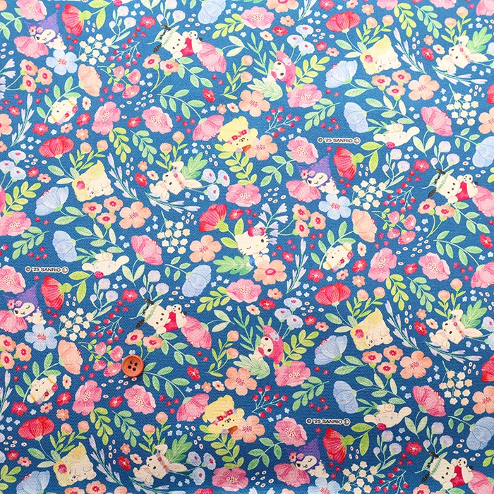 コットンオックスインクジェットプリント生地　サンリオキャラクターズ