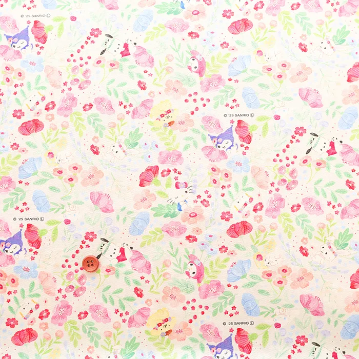 コットンオックスインクジェットプリント生地　サンリオキャラクターズ