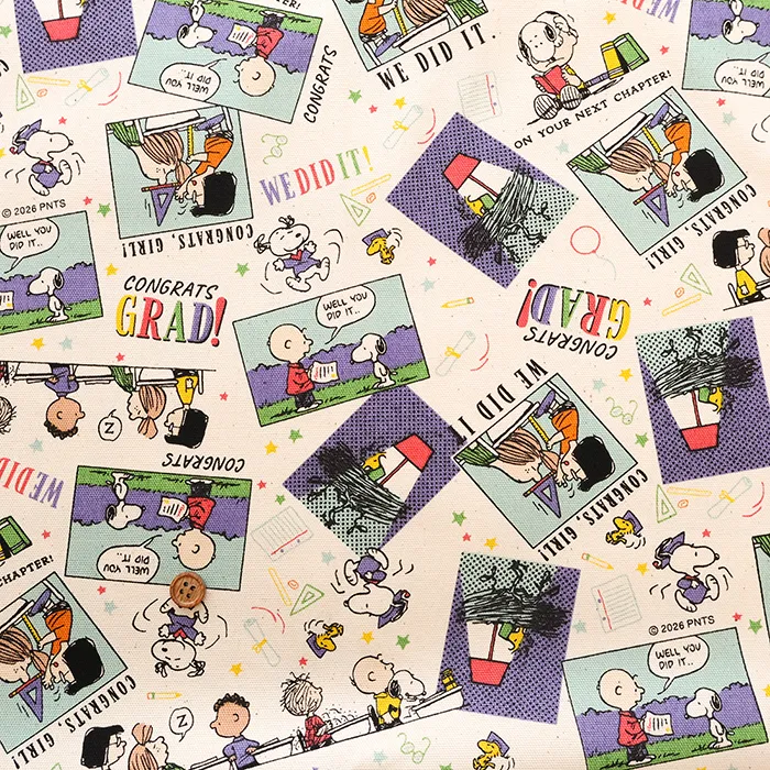 コットンオックスプリント生地　ピーナッツ