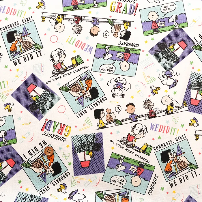 コットンオックスプリント生地　ピーナッツ