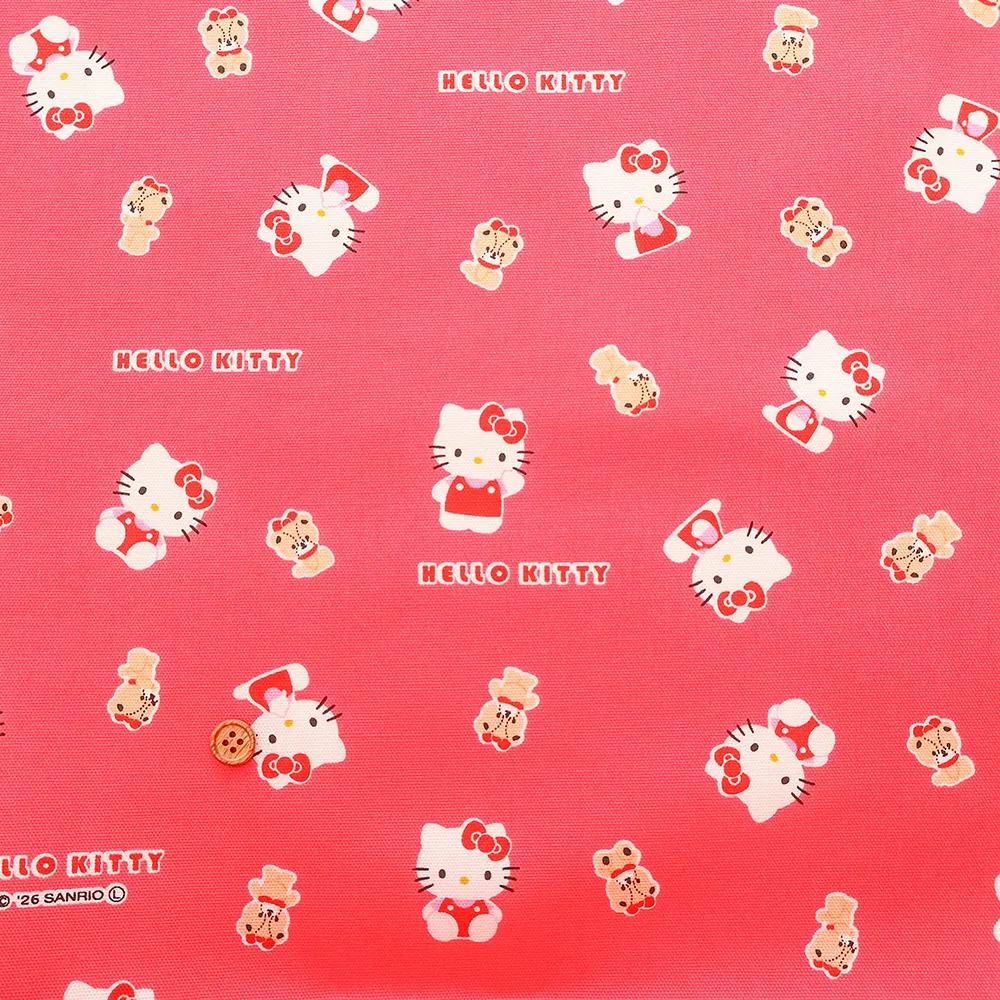コットンオックスプリント生地　HELLO KITTY