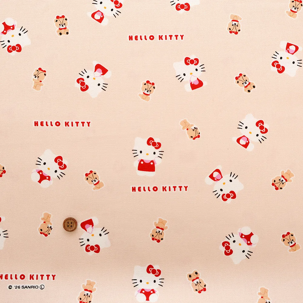 コットンオックスプリント生地　HELLO KITTY