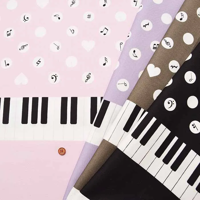 コットンオックスプリント生地　お気に入りシリーズ　ピアノドット