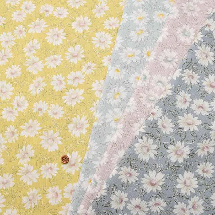 コットンシアークレーププリント生地　sheer style　フラワー