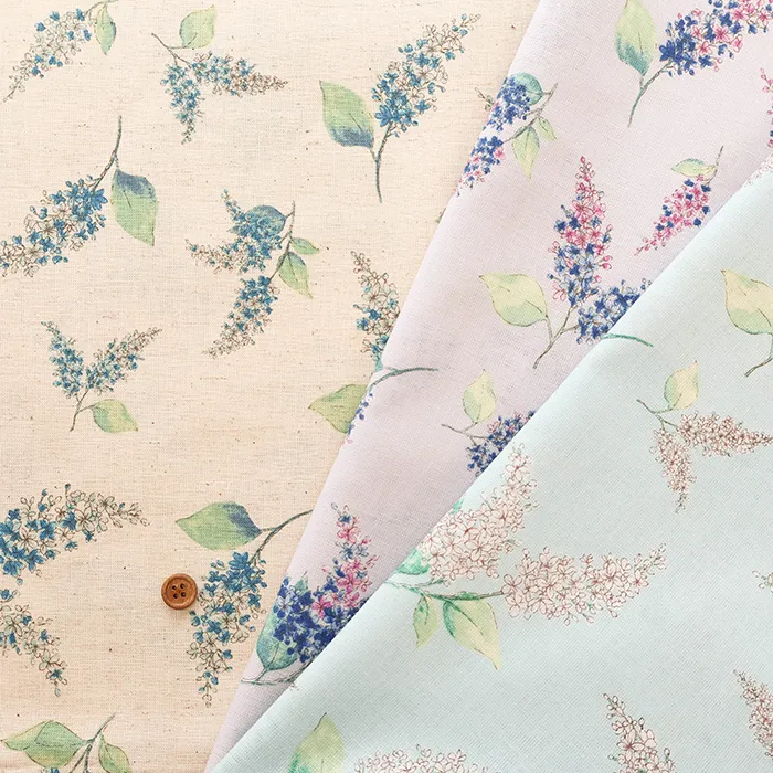 C/Lシーチングプリント生地　Ensoleille　ライラック