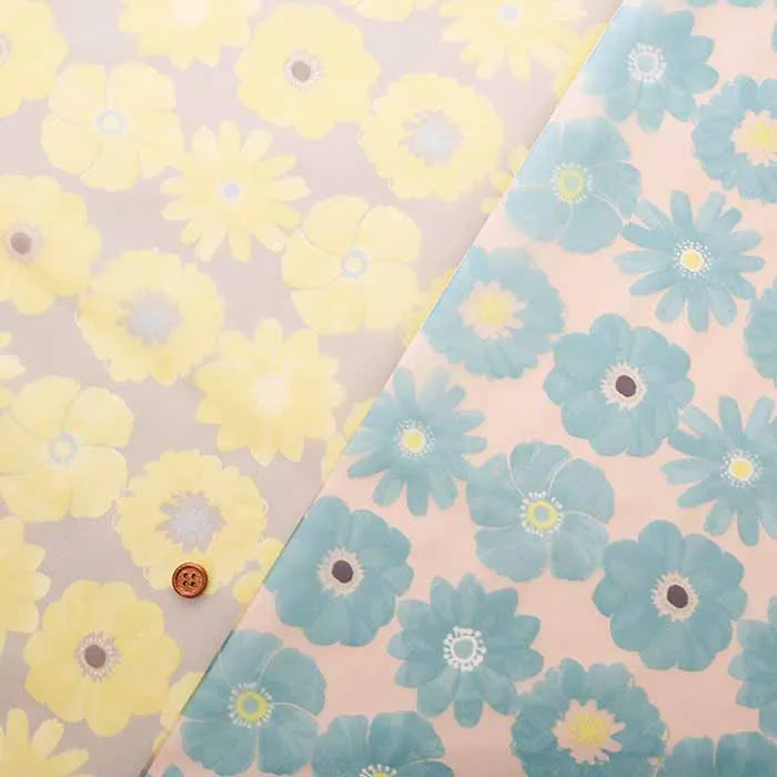 中国製　やわらかウレタンプリント生地　フラワー