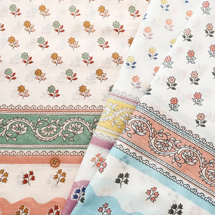 インド製　コットンボイルプリント生地　エスニック