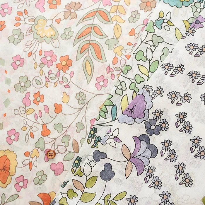 インド製　コットンボイルプリント生地　エスニック