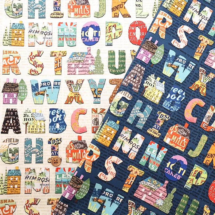 USAコットンプリント生地　moda　PAPRE HAMLET　アルファベット