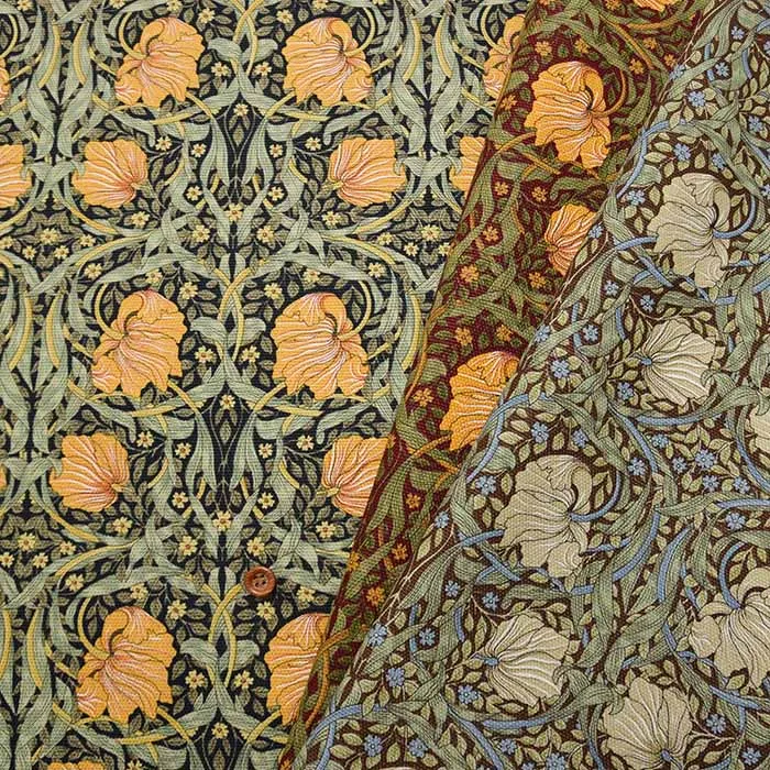 USAコットン　オックスプリント生地　moda willam Morris  ピンパネル