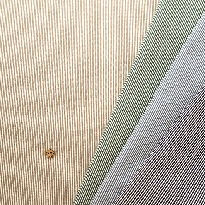 オーガニック糸使用　コットンHICKORY STRIPE生地