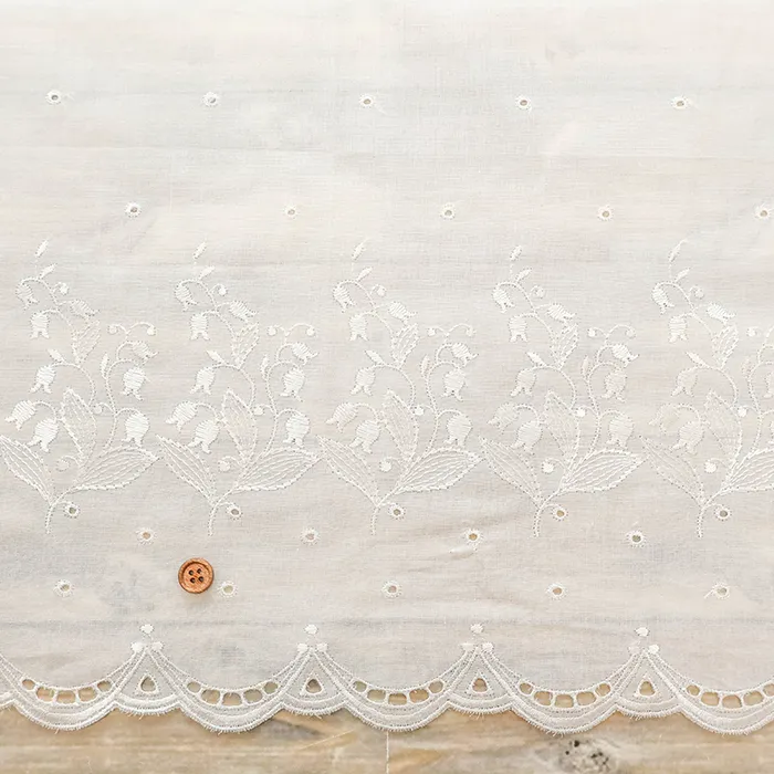 ポリエステルカフェカーテン生地　すずらん　約40ｃｍ丈