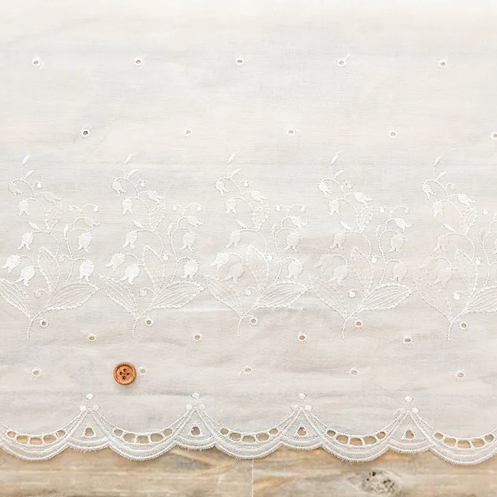 ポリエステルカフェカーテン生地　すずらん　約60ｃｍ丈