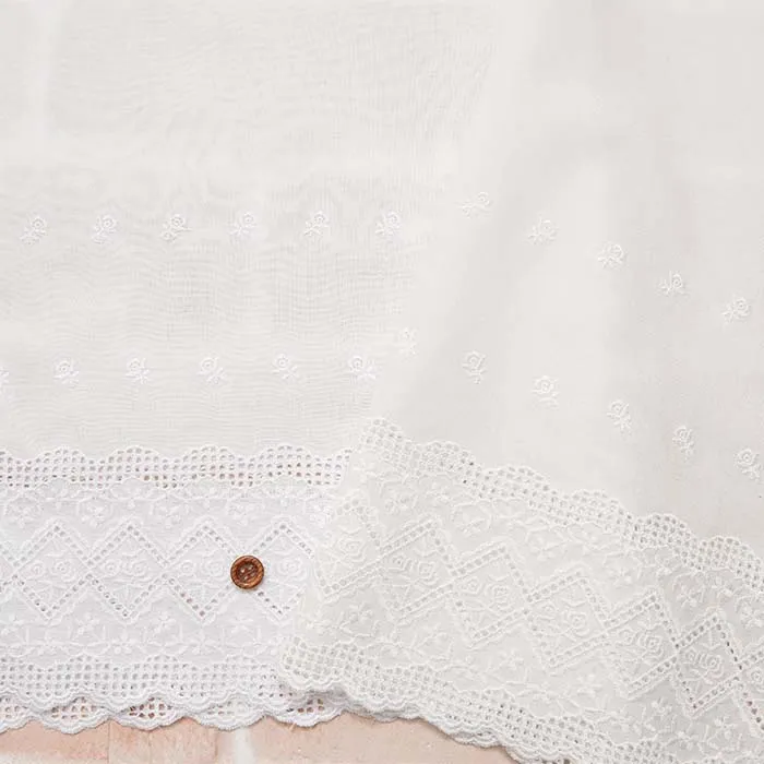 綿ローンカフェカーテン　ダイヤローズ　約38cm丈