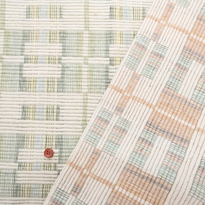 インド製　ヘビーコットン生地　チェック