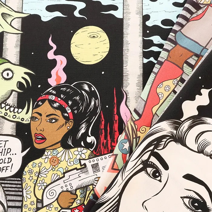 USAコットンシーチングプリント生地　ALEXANDER HENRY　creature feature!