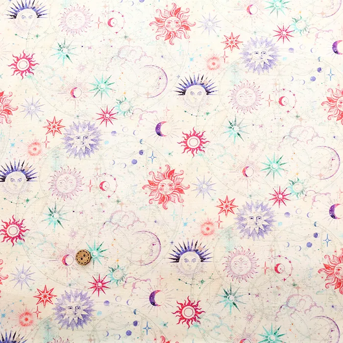 USAコットンプリント生地　BENARTEX　SUN＆MOON