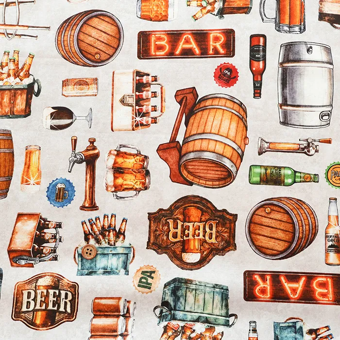 USAコットンプリント生地　QT FABRICKS　Everything Beer