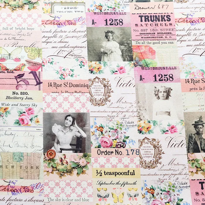 USAコットンプリント生地　FREE SPIRIT　Collage