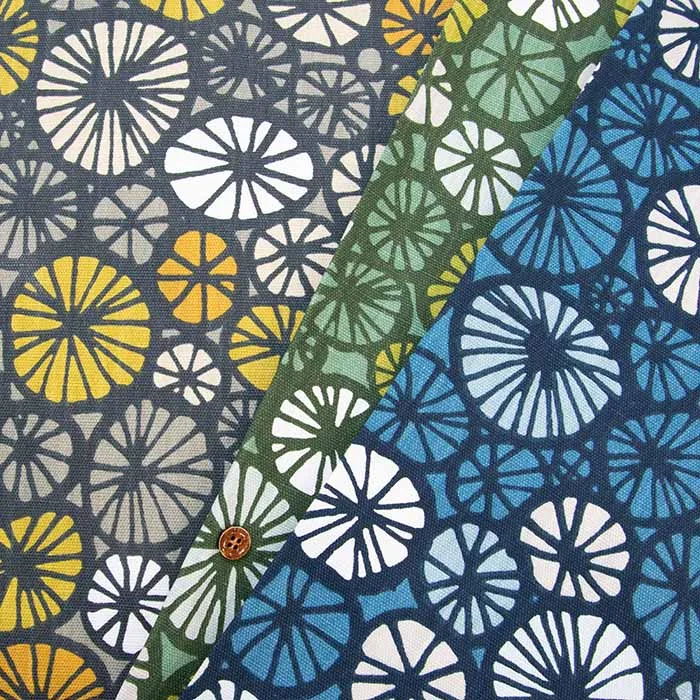 コットンオックスプリント生地　Spira pf SWEDEN YOKO