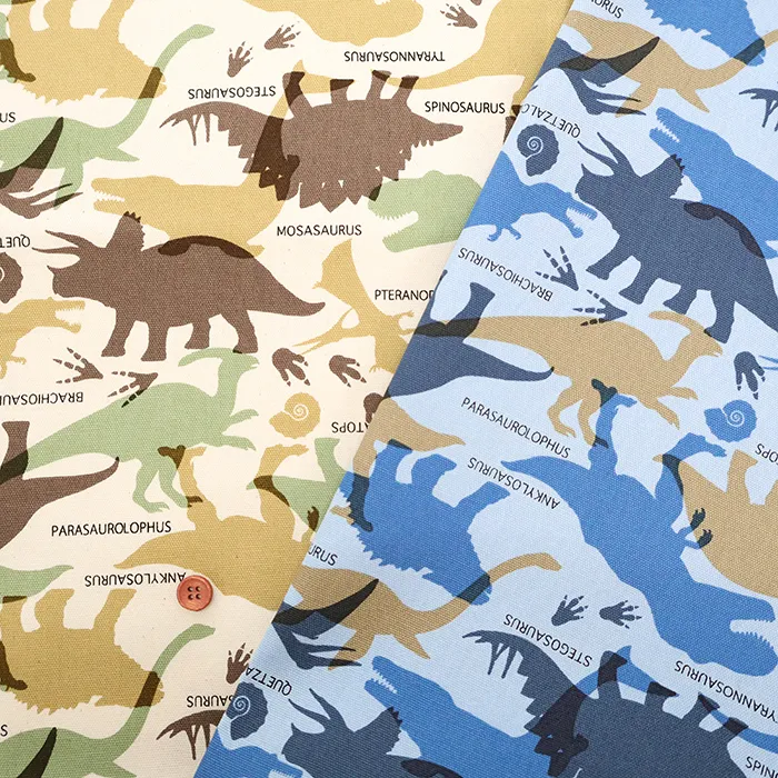 コットンオックスプリント生地　ダイナソー