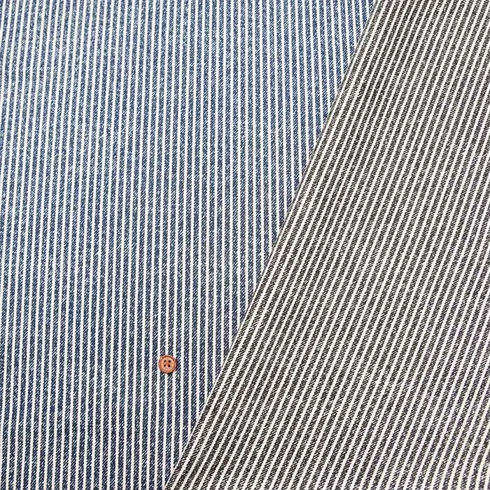 コットンプリント生地　デニム調ストライプ
