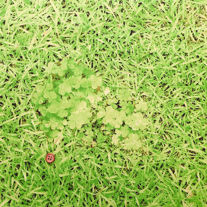 コットンオックスリアルプリント生地　芝生