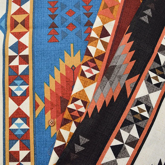 W幅　コットンオックスプリント生地　アンデス