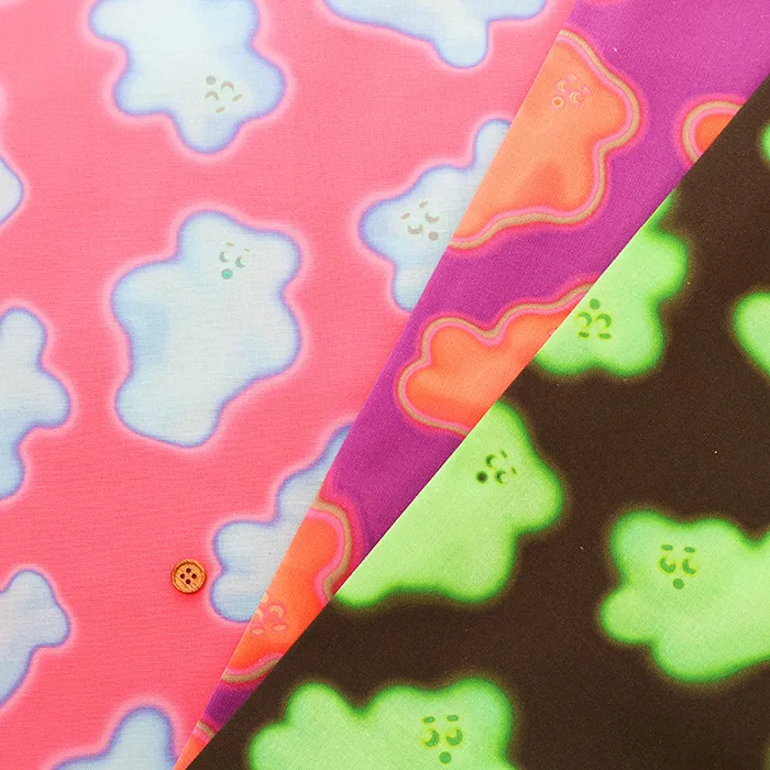 コットンシーチングインクジェットプリント生地　nora.　もふもふ