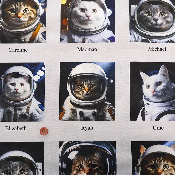 コットンシーチングインクジェットプリント生地　nora.　宇宙飛行士