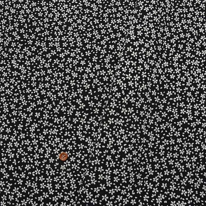 ポリエステルチリメンプリント生地　桜吹雪