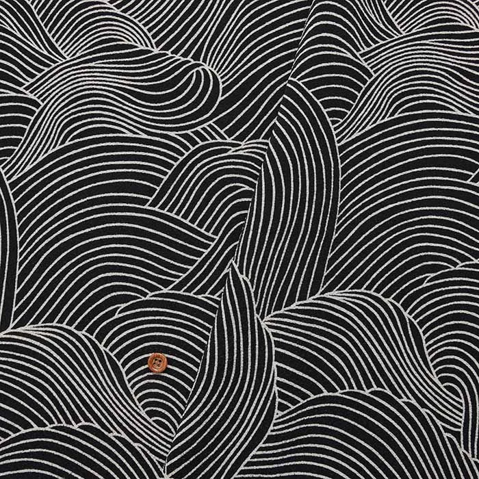 ポリエステルチリメンプリント生地　波