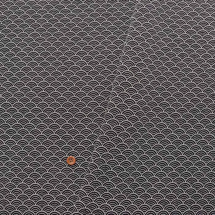 ポリエステルチリメンプリント生地　青海波