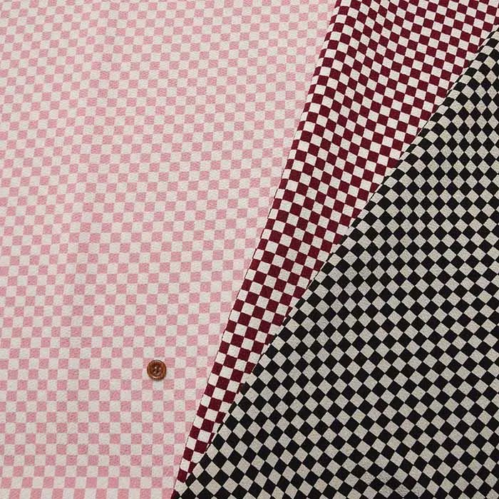 ポリエステルプリント生地　市松文様