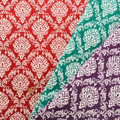コットンオックス地染め生地　ダマスクプリント (1-036-99412-1)