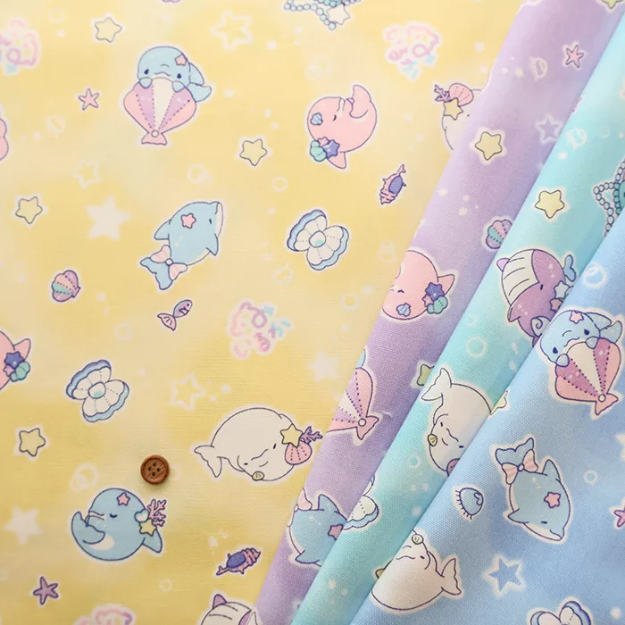 コットンオックスプリント生地　みいるか