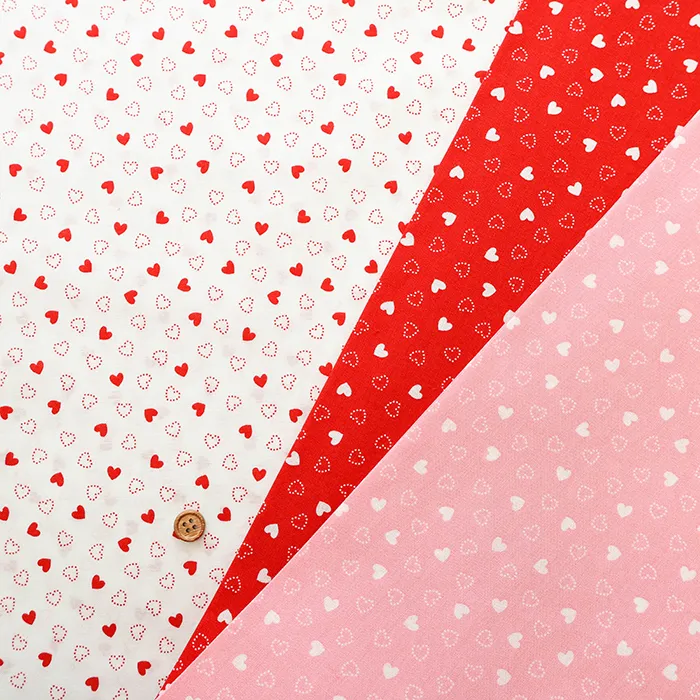 コットンスケアプリント生地　ハート (1-030-ap45808-1)