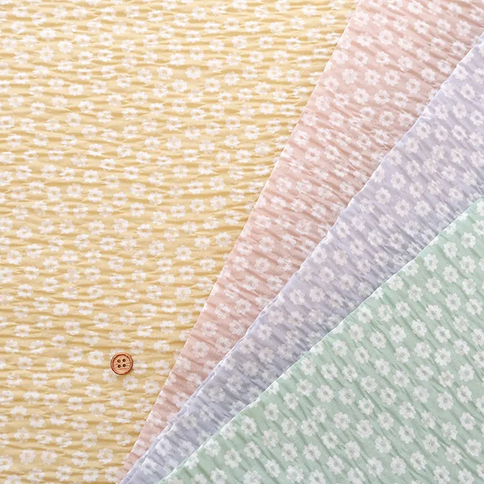 T/Cリップルプリント生地　プチフラワー