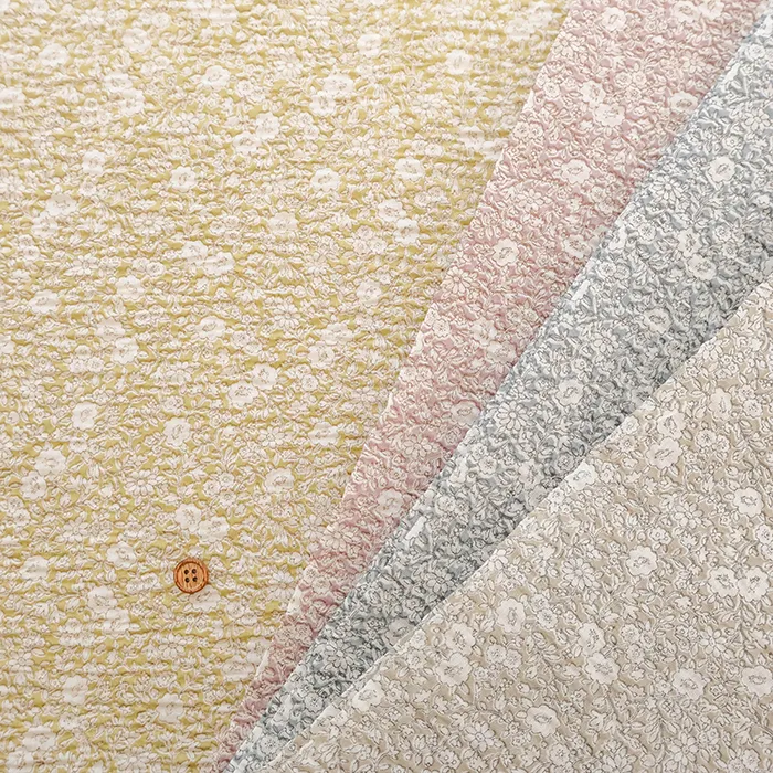 T/Cリップルプリント生地　フラワー