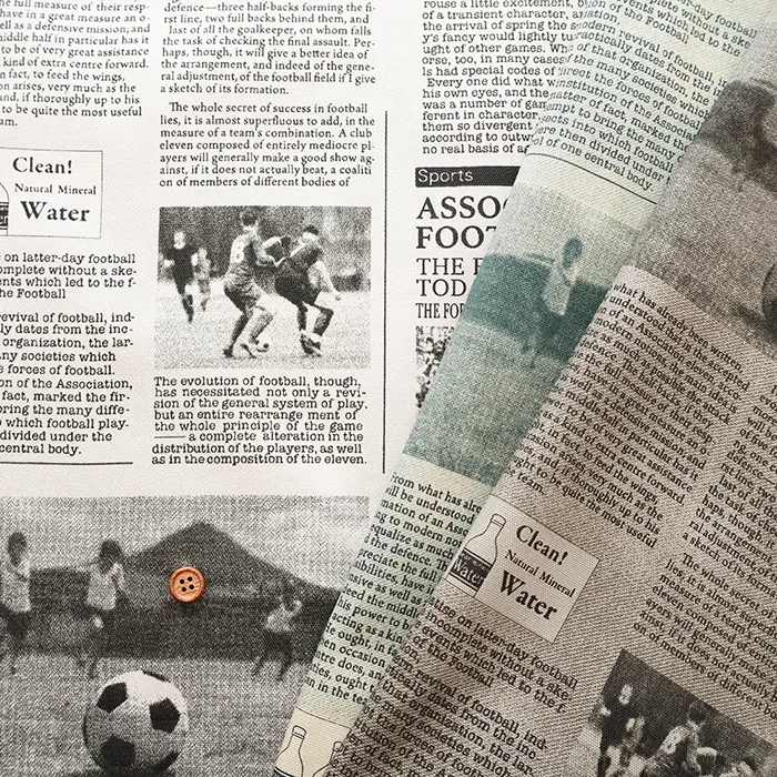 コットンオックスプリント生地　ニュースペーパー