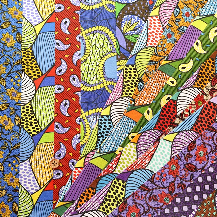 コットンシーチングプリント生地　アフリカンストライプ