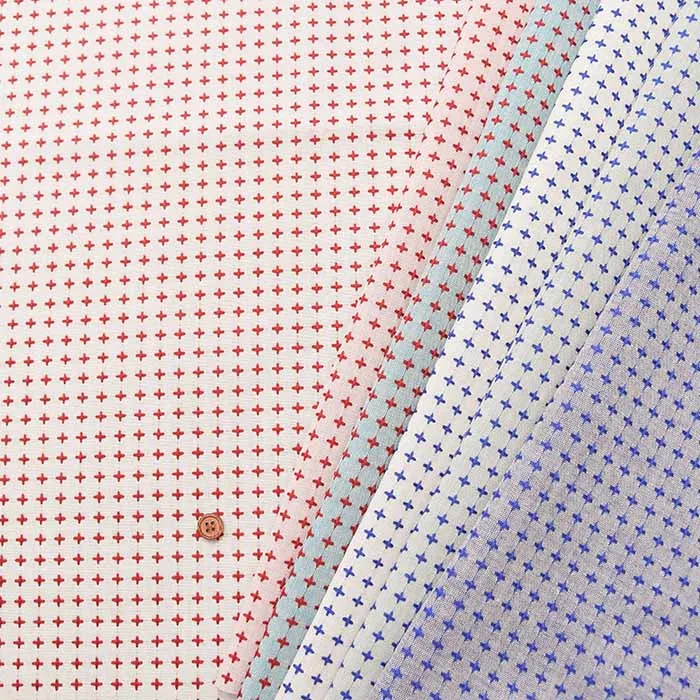 コットン先染刺し子風　cheerful cross【h-030-ay52410】