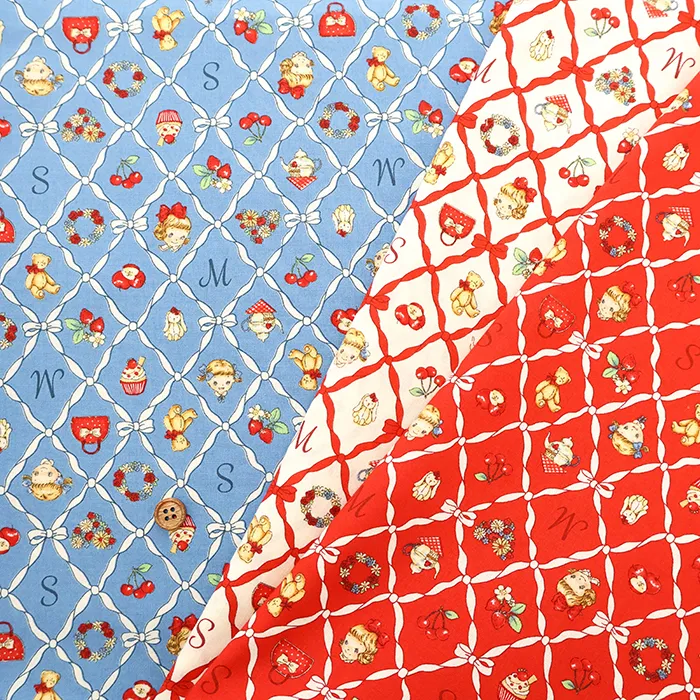 コットンシーチングプリント生地　キルトゲイト　マーガレット＆ソフィー